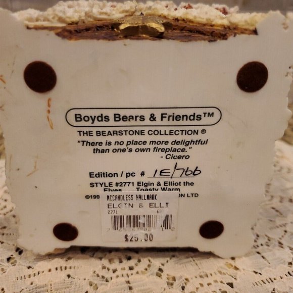 Boyds Bears & Friends Elgin Elliot Elves Toasty Warm Figurine Style 2771 Votive - Picture 6 of 6